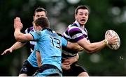 4 February 2014; Matthew Byrne, Terenure College, is tackled by Adam Leavy, St Michael's College. Beauchamps Leinster Schools Senior Cup, 1st Round, St Michael's College v Terenure College. Templeville Road, Templeogue. Dublin. Picture credit: Dáire Brennan / SPORTSFILE