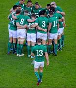 8 February 2014; Brian O'Driscoll, Ireland, walks towards the team huddle before the game. RBS Six Nations Rugby Championship, Ireland v Wales, Aviva Stadium, Lansdowne Road, Dublin. Picture credit: Brendan Moran / SPORTSFILE