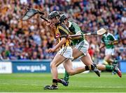 7 September 2014; Alan Murphy, Kilkenny, in action against Paddy O'Loughlin, Limerick. Electric Ireland GAA Hurling All Ireland Minor Championship Final, Kilkenny v Limerick. Croke Park, Dublin. Picture credit: Ramsey Cardy / SPORTSFILE