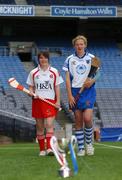 30 July 2007; Under 16B captains, Aine Kelly, Derry, left, and Patricia Jackman, Waterford, at a photocall ahead of the All-Ireland Under 16A Camogie Championship Final and the All-Ireland Under 16B Camogie Championship Final. Croke Park, Dublin. Picture credit: Caroline Quinn / SPORTSFILE