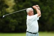 2 August 2007; Don Givens, FAI Under 21 manager, watches his drive from the 18th tee box during the annual golf outing of the four main sporting organisations of Ireland, the FAI, the IRFU, the GAA and the GUI. Luttrellstown Castle Resort, Castleknock, Dublin. Picture credit: Matt Browne / SPORTSFILE