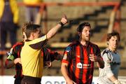 7 August 2007; Mark Rossiter, Bohemians, is sent off by referee Damien Hancock for a second bookable offence. eircom League of Ireland Cup Semi-Final, Bohemians v Shamrock Rovers, Dalymount Park, Dublin. Picture Credit; Paul Mohan / SPORTSFILE