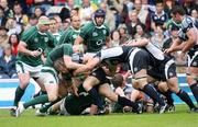 11 August 2007; Paul O'Connell, Ireland, holds up Scott MacLeod, Scotland. Rugby World Cup Warm Up Game, Scotland v Ireland, Murrayfield, Scotland. Picture credit; Oliver McVeigh / SPORTSFILE