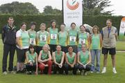 11 August 2007; The Meath Ladies Team with their Manager Gerard Heery, left, and County Chairman Brendan Meadee. ESB AAI National League Final, Tullamore Harriers Stadium, Tullamore, Co. Offaly. Picture credit; Tomas Greally / SPORTSFILE