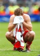 11 August 2007; Raymond Wilkinson, Derry, shows his disapointment at the end of the game. Bank of Ireland All-Ireland Senior Football Championship Quarter-Final, Dublin v Derry, Croke Park, Dublin. Picture credit; Pat Murphy / SPORTSFILE