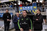 14 December 2014; Munster's JJ Hanrahan, makes his way onto the pitch before the start of the game against ASM Clermont Auvergne. European Rugby Champions Cup 2014/15, Pool 1, Round 4, ASM Clermont Auvergne v Munster, Stade Marcel-Michelin, Clermont, France. Picture credit: Matt Browne / SPORTSFILE