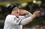 13 December 2014; A member of the Westmanstown Taggers encourages the crowd during the Bank of Ireland's Half-Time Minis League. European Rugby Champions Cup 2014/15, Pool 2, Round 4, Leinster v Harlequins. Aviva Stadium, Lansdowne Road, Dublin. Picture credit: Brendan Moran / SPORTSFILE