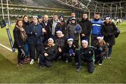 13 December 2014; The DLSP Eagles team with Leinster's Richardt Strauss ahead of the Bank of Ireland's Half-Time Minis. European Rugby Champions Cup 2014/15, Pool 2, Round 4, Leinster v Harlequins. Aviva Stadium, Lansdowne Road, Dublin. Picture credit: Stephen McCarthy / SPORTSFILE