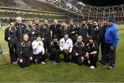 13 December 2014; The Westmanstown Taggers team with Leinster's Richardt Strauss ahead of the Bank of Ireland's Half-Time Minis. European Rugby Champions Cup 2014/15, Pool 2, Round 4, Leinster v Harlequins. Aviva Stadium, Lansdowne Road, Dublin. Picture credit: Stephen McCarthy / SPORTSFILE