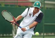 10 August 2007; Colm O'Brien, from Malahide, Dublin, representing William and Mary University, USA, and Ireland, in action against Herman Kuschke, Namibia. World University Games 2007, Men's Singles Tennis, 2nd Round, ColinO'Brien.v.HermanKuschke, The National Tennis Development Centre, Bangkok, Thailand. Picture credit: Brian Lawless / SPORTSFILE