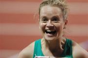 10 August 2007; Ailis McSweeney, from Carrigtwohill, Co. Cork, representing DCU and Ireland, shows her delight after qualifying for the Semi-Finals of the Women's 100m, with a season's best time of 11.92 sec. World University Games 2007, Women's 100m, Round 2, Main Stadium, Thammasat University, Bangkok, Thailand. Picture credit: Brian Lawless / SPORTSFILE