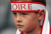 11 August 2007; Eight year old Derry supporter Conor McCollum watches the final moments of the game. Bank of Ireland All-Ireland Senior Football Championship Quarter-Final, Dublin v Derry, Croke Park, Dublin. Picture credit; Caroline Quinn / SPORTSFILE