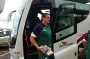 12 August 2007; Ireland's Alan Quinlan arives at the Dublin Airport before their departure for warm-weather training for the Rugby World Cup. Ireland Rugby Squad Departure, Dublin Airport, Dublin. Picture credit; Matt Browne / SPORTSFILE