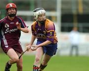 11 August 2007; Kate Kelly, Wexford, in action against Sandra Tannian, Galway. Gala All-Ireland Senior Camogie Championship semi-final, Wexford v Galway, Nowlan Park, Co. Kilkenny. Picture credit: Matt Browne / SPORTSFILE