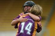 11 August 2007; Wexford's Una Leacy celebrates with team-mate Michelle Hearne, 14, after the final whistle. Gala All-Ireland Senior Camogie Championship semi-final, Wexford v Galway, Nowlan Park, Co. Kilkenny. Picture credit: Matt Browne / SPORTSFILE