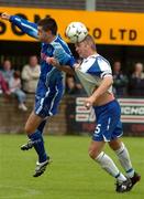 18 August 2007; William Murphy, Linfield, in action against Shea Campbell, Dungannon Swifts. CIS Insurance Cup, Group A, Dungannon Swifts v Linfield, Stangmore Park, Dungannon, Co. Tyrone. Picture credit: Michael Cullen / SPORTSFILE