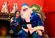 19 December 2014; Leinster mascot Eabha McWilliams at the Santa's Grotto ahead of the game. Mascots at Leinster v Connacht, Guinness PRO12, Round 10. RDS, Ballsbridge, Dublin. Picture credit: Ramsey Cardy / SPORTSFILE