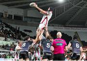20 December 2014; Dan Tuohy, Ulster, wins possession in a lineout. Guinness PRO12, Round 10, Ospreys v Ulster, Liberty Stadium, Swansea, Wales. Picture credit: Steve Pope / SPORTSFILE