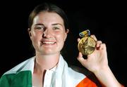 17 August 2007; Danielle McVeigh, from Kilkeel, Co. Down, representing Texas A&M University and Ireland, with her gold medal. Danielle won the Gold medal in the individual event by a clear 4 shots ahead of 2nd place Mexico's Diana Cantu, after carding a 4 over par round of 76 today, with an overall score of 292, 4 over for the tournament. Danielle's score helped take the Ireland team to Silver medal position losing out by only one shot to the Mexico team with an overall team total of 602. Danielle's victory signals Ireland first gold medal since Sonia O'Sullivan and Niall Bruton's wins on track in Sheffield in 1991. World University Games 2007, Women's Team and Individual Golf Event, Final Round, Watermill Golf and Gardens, Bangkok, Thailand. Picture credit: Brian Lawless / SPORTSFILE