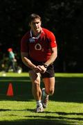 20 August 2007; Ireland's David Wallace does some exercises on his ankle during squad training. Ireland Rugby World Cup Squad Training. Campbell College, Belfast, Co. Antrim. Picture credit: Brendan Moran / SPORTSFILE