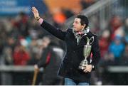 26 December 2014; Golfer Rory McIlroy with the Claret Jug after being presented to the crowd at half time. Guinness PRO12, Round 11, Ulster v Connacht, Kingspan Stadium, Ravenhill Park, Belfast, Co. Down. Picture credit: Ramsey Cardy / SPORTSFILE