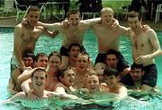 9 April 1999; Republic of Ireland players relax in the swimming pool at the Institute of Tropical Agriculture after a Republic of Ireland U20 Squad training sesssion at the Liberty Stadium in Ibadan, Nigeria. Photo by David Maher/Sportsfile