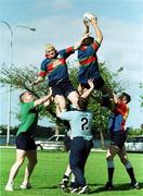 16 June 1999; Dion O'Cuinneagain takes the ball in the line-out ahead of David Corkery during Ireland Rugby squad training at Langley Park in Perth, Western Australia. Photo by Matt Browne/Sportsfile