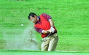 12 August 1999; Paul McGinley plays out of the bunker onto the first green during day one of the West of Ireland Golf Classic at the Galway Bay Golf & Country Club in Galway. Photo by Matt Browne/Sportsfile