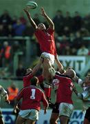 20 November 1999; John Langford of Munster wins possession in the line-out during the Heineken Cup Pool 4 Round 1 match between Munster and Pontypridd at Thomond Park in Limerick. Photo by Ray Lohan/Sportsfile
