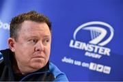 1 January 2015; Leinster head coach Matt O'Connor during a press conference ahead of their Guinness PRO12, Round 12, game against Ulster on Saturday. Leinster Rugby Press Conference. Leinster Rugby Headquarters, UCD, Belfield, Dublin. Picture credit: Ramsey Cardy / SPORTSFILE