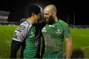 1 January 2015; Connacht's Mils Muliaina, left, and John Muldoon celebrate after victory over Munster. Connacht v Munster, Guinness PRO12 Round 12. The Sportsground, Galway. Picture credit: Diarmuid Greene / SPORTSFILE