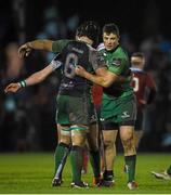 1 January 2015; Connacht's Robbie Henshaw, right, and John Muldoon celebrate after victory over Munster. Connacht v Munster, Guinness PRO12 Round 12. The Sportsground, Galway. Picture credit: Diarmuid Greene / SPORTSFILE