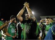 1 January 2015; Connacht's Aly Muldowney applauds supporters after victory over Munster. Connacht v Munster, Guinness PRO12 Round 12. The Sportsground, Galway. Picture credit: Diarmuid Greene / SPORTSFILE