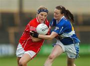 25 August 2007; Valerie Mulcahy, Cork, in action against Emma McEvoy, Laois. TG4 All-Ireland Senior Ladies Football Championship Semi-Final, Cork v Laois, O'Moore Park, Portlaoise. Photo by Sportsfile