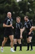 28 August 2007; Ireland's Brian O'Driscoll, Geordan Murphy, right, and Denis Hickie, left, in action during squad training. Ireland Rugby Squad Training, St Gerard's School, Bray, Co. Wicklow. Picture Credit; Brian Lawless / SPORTSFILE