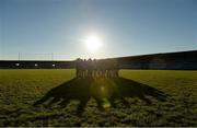 3 January 2015; The DCU team huddle before the game. Longford v DCU - Bord na Mona O'Byrne Cup Group C Round 1. Pearse Park, Longford. Picture credit: Barry Cregg / SPORTSFILE