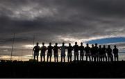 4 January 2015; Galway players stand together for a minute silence in respect for the late Pat Egan, who was Chairman of the Galway Football Board. FBD League, Section B, Round 1, Sligo v Galway. Enniscrone-Kilglass GAA Club, Enniscrone, Co. Sligo. Picture credit: David Maher / SPORTSFILE