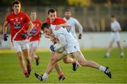 4 January 2015; Eamon Murphy, Kildare, in action against John Connolly, Louth. Bord na Mona O'Byrne Cup, Group B, Round 1, Kildare v Louth. St Conleth's Park, Newbridge, Co. Kildare. Picture credit: Piaras Ó Mídheach / SPORTSFILE