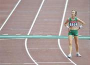 31 August 2007; Ireland's Olive Loughnane, 132, after finishing the Women's 20km Walk Final in 17th place in a time of 1:36.00. The 11th IAAF World Championships in Athletics, Nagai Stadium, Osaka, Japan. Picture credit: Brendan Moran / SPORTSFILE  *** Local Caption ***