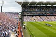 26 August 2007; The  Dublin team stand together during the playing of the national anthem in front of Hill 16. Bank of Ireland Senior Football Championship Semi Final, Dublin v Kerry, Croke Park, Dublin. Picture credi; David Maher / SPORTSFILE