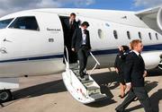 3 September 2007; Members of the 2007 Great Britan & Ireland Walker Cup Team, arriving in Belfast for their upcoming game against the USA. 2007 Great Britain and Ireland Walker Cup Team Arrival, Belfast City Airport, Co. Antrim. Picture credit; Oliver McVeigh / SPORTSFILE