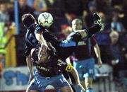 3 September 2007; Stuart Byrne, Drogheda United, in action against Paul Crowley, UCD. eircom League of Ireland Premier Division, Drogheda United v University College Dublin, United Park, Drogheda, Co. Louth. Picture credit; Paul Mohan / SPORTSFILE