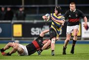 6 January 2015; Ben O'Keeffe, Skerries Community College, is tackled by Daragh McDonnell, The High School. Bank of Ireland Leinster Schools Vinny Murray Cup 1st Round, The High School v Skerries Community College. Donnybrook Stadium, Donnybrook, Dublin. Picture credit: David Maher / SPORTSFILE