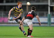 6 January 2015; Ciaran Frawley, Skerries Community College, lin action against Colin Jackson, The High School. The High School v Skerries Community College. Bank of Ireland Leinster Schools Vinny Murray Cup First Round. Donnybrook Stadium. Donnybrook, Dublin. Picture credit: Cody Glenn / SPORTSFILE