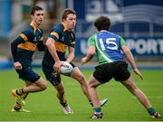 7 January 2015; Sam Dowds, The Kings Hospital, in action against Luke Kavanagh, Gorey Community School. Bank of Ireland Leinster Schools Vinny Murray Cup 1st Round, The Kings Hospital v Gorey Community School, Donnybrook Stadium, Donnybrook, Dublin. Picture credit: Piaras Ó Mídheach / SPORTSFILE