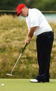 6 September 2007; Colt Knost watches his putt on the 18th green during USA team practice. Walker Cup Practice, Royal County Down Golf Club, Newcastle, Co. Down. Picture credit; Matt Browne / SPORTSFILE