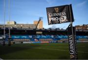 10 January 2015; Guinness PRO12 branding at the BT Sport Cardiff Arms Park. Guinness PRO12, Round 13, Cardiff Blues v Leinster. BT Sport Cardiff Arms Park, Cardiff, Wales. Picture credit: Stephen McCarthy / SPORTSFILE