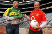 4 September 2007; Former players Eoin Liston, left, Kerry, and Niall Cahalane, Cork, at the launch of the O'Neills Kilmacud Crokes All-Ireland Football Sevens. Croke Park, Dublin. Picture credit: David Maher / SPORTSFILE