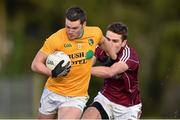 11 January 2015; Paddy McGowan, Leitrim, in action against Fiontán O'Curraoin, Galway. FBD League, Section A, Round 2, Leitrim v Galway, Mohill, Co. Leitrim. Picture credit: Ramsey Cardy / SPORTSFILE