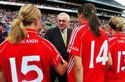 9 September 2007; An Taoiseach Bertie Ahern T.D. and President of the Camogie Association Liz Howard meet meet the Cork players before the Gala All-Ireland Senior Camogie Final, Cork v Wexford, Croke Park, Dublin. Picture credit; Pat Murphy / SPORTSFILE